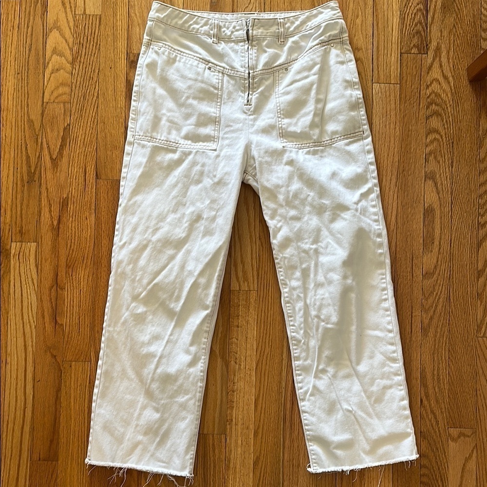 Ba&sh sz 29 white jeans raw edge zip‎ fly great pre owned condition Pants